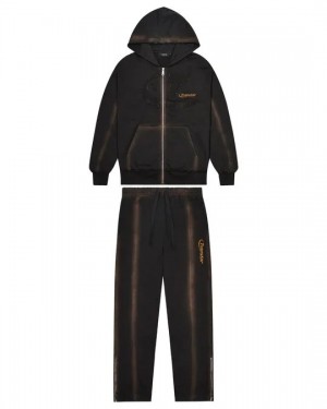 Black Brown Mens Trapstar Irongate Rivet 2.0 Tracksuits | SPO-327914