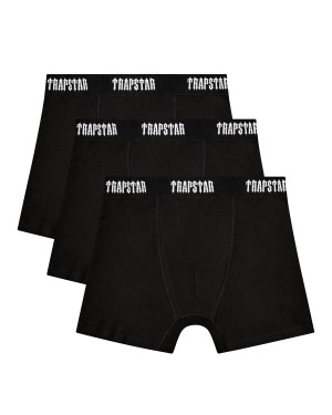 Black Mens Trapstar 3 Pack Boxer | ZMR-437065