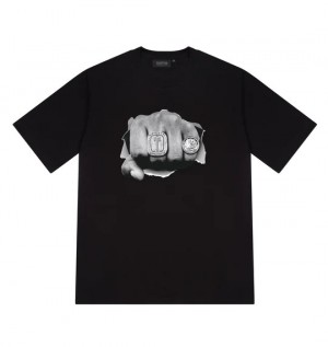 Black Mens Trapstar Breakthrough T-Shirt | XIM-391457