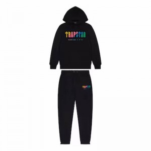 Black Mens Trapstar Chenille Decoded Tracksuits | LCV-703598