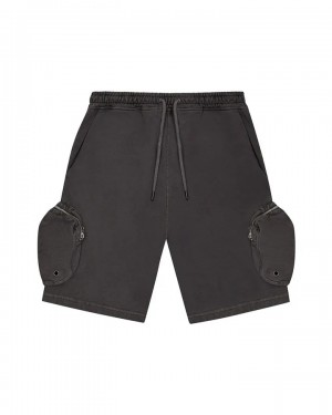 Black Mens Trapstar Construct Hyperdrive Shorts | QXJ-013876