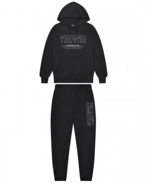 Black Mens Trapstar Decoded Panel Tracksuits | FQV-465207