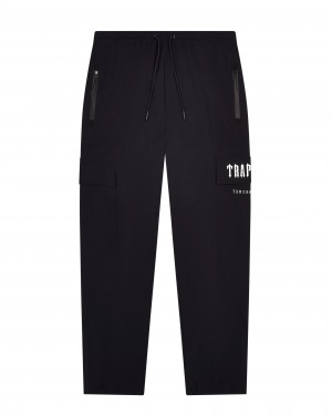 Black Mens Trapstar Decoded Tech Track Trousers | ZJQ-863705