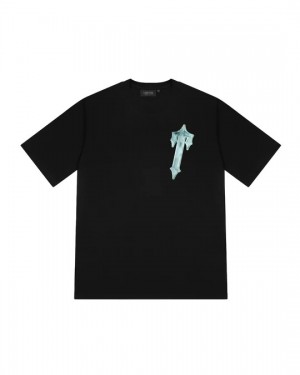 Black Mens Trapstar Diamond In The Rough 2.0 T-Shirt | QRW-652183