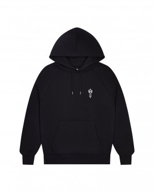 Black Mens Trapstar Foundation Hoodie | CKV-186025