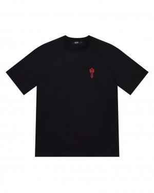 Black Mens Trapstar Foundation T-Shirt | PRJ-643257