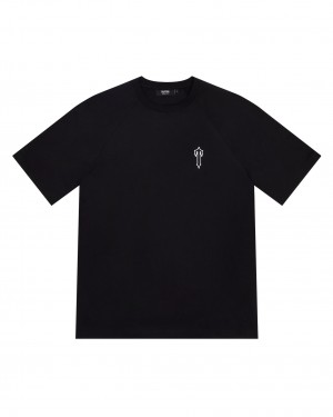 Black Mens Trapstar Foundation T-Shirt | QVM-247915