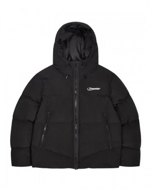 Black Mens Trapstar Hyperdrive Puffer Jackets | YXV-605942