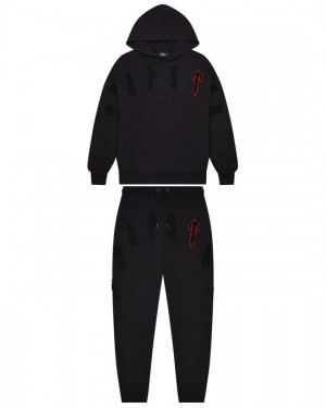 Black Mens Trapstar Irongate Arch Chenille 2.0 Tracksuits | CYU-839167