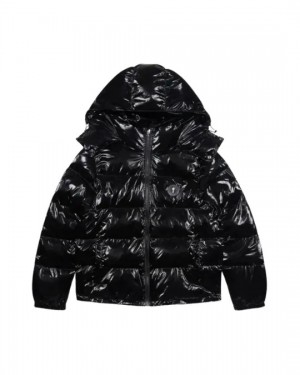 Black Mens Trapstar Irongate Puffer Jackets | SFQ-431027