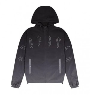 Black Mens Trapstar Irongate Quilted Windbreaker | UMS-053684