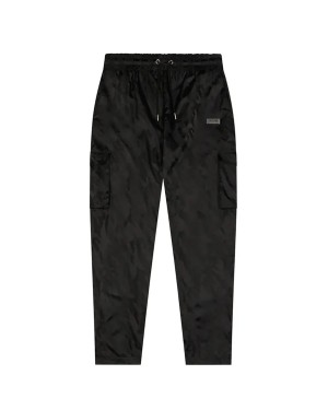 Black Mens Trapstar Irongate T Jacquard Cargo Pants | VZN-928537