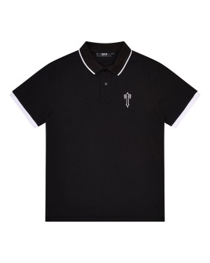 Black Mens Trapstar Irongate T Polo Shirts | SBH-492078