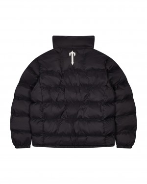 Black Mens Trapstar It’s A Secret Puffer Jackets | OWY-143628