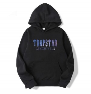 Black Mens Trapstar It’s a secret Galaxy Hoodie | CEV-193046