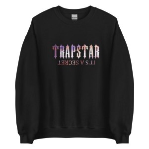 Black Mens Trapstar It’s a secret Galaxy Sweatshirts | JPG-219085