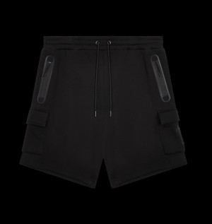 Black Mens Trapstar London Irongate T Tech Zip Shorts | EGR-019465