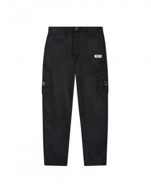 Black Mens Trapstar Nylon Cargo Pants | BAW-931458