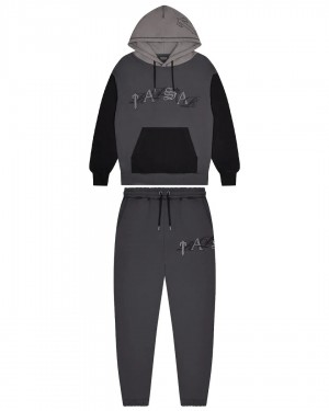 Black Mens Trapstar Script Tracksuits | XYM-745681