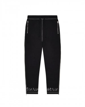 Black Mens Trapstar Script Trousers | ZJR-197480