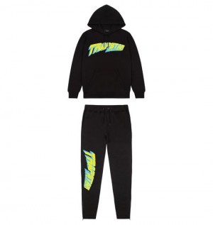 Black Mens Trapstar Speedster Hoodie Tracksuits | MFO-148752