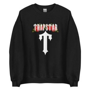 Black Mens Trapstar T-For Rose Sweatshirts | KYH-852390