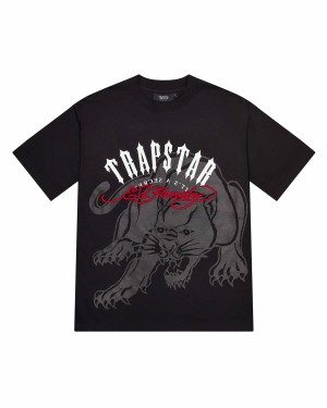 Black Mens Trapstar X Ed Hardy Arch T-Shirt | XGE-427395