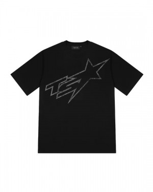 Black Mens Trapstar Ts T-Shirt | KHS-051324