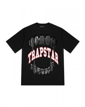 Black Mens Trapstar Vicious Victory T-Shirt | OZR-124376