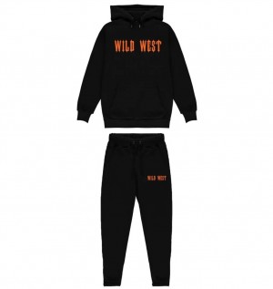 Black Mens Trapstar Wild West Tracksuits | NSM-159237