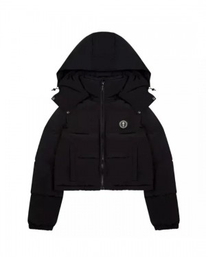 Black Womens Trapstar Irongate Hooded Jackets | XOE-738405