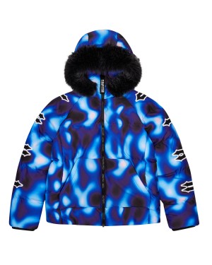 Black / Blue Mens Trapstar Hooded Irongate Sleeve Puffer Jackets | LCF-825034