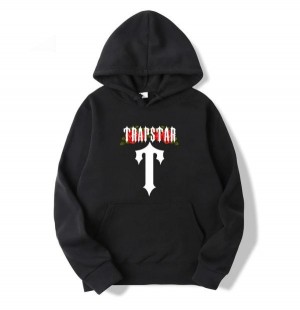 Black / Flowers Mens Trapstar T-For Hoodie | NOY-953804