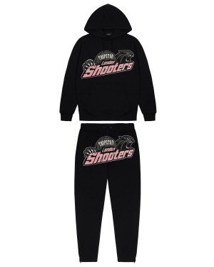 Black / Pink Mens Trapstar PRE ORDER Shooters Tracksuits | HRF-614583