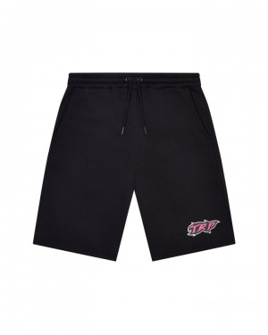 Black / Pink Mens Trapstar TRP Flame Shorts | AZI-539067