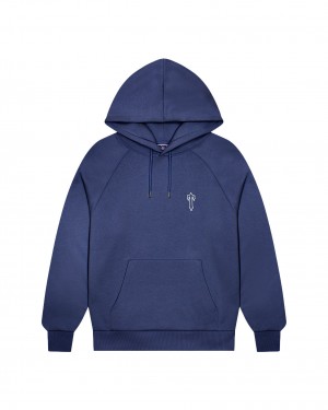 Blue Mens Trapstar Foundation Hoodie | WUP-871943