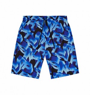 Blue Mens Trapstar London 3d Swimming Shorts | FOI-382460