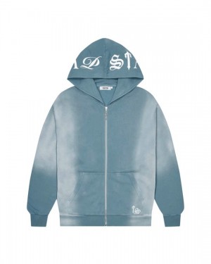 Blue Mens Trapstar Script Hoodie | RCW-359810