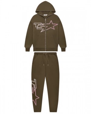 Brown Mens Trapstar Ts Star Tracksuits | SFG-435179