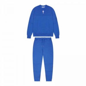 Dazzling Blue Mens Trapstar Irongate T Crewneck Tracksuits | RVE-723501