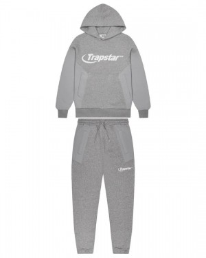 Grey Mens Trapstar Chenille Hyperdrive Panel Tracksuits | BVD-497031