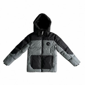 Grey / Black Mens Trapstar Decoded Puffer Jackets | ANF-853197