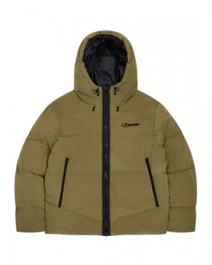 Khaki Mens Trapstar Hyperdrive Puffer Jackets | JCR-576294