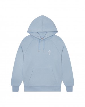 Light Blue Mens Trapstar Foundation Hoodie | FIO-314795