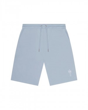 Light Blue Mens Trapstar Foundation Shorts | ZNI-578930