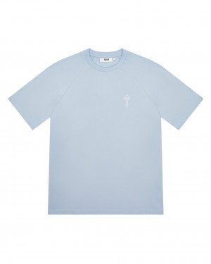 Light Blue Mens Trapstar Foundation T-Shirt | PYG-601752