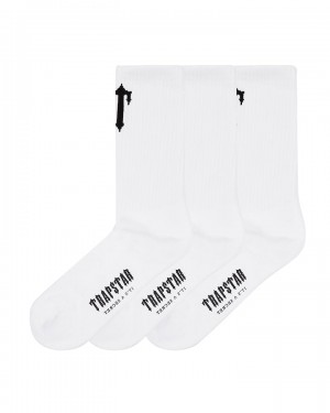 White Mens Trapstar 3 Pack Irongate T Socks | BOW-150348