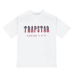 White Mens Trapstar Decoded T-Shirt | AVD-657340