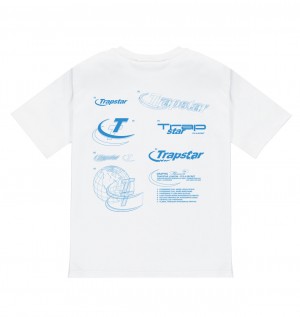 White Mens Trapstar Hyperdrive Odyssey T-Shirt | ETV-287613