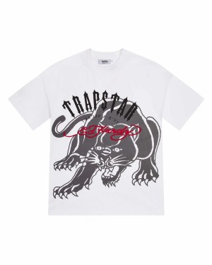 White Mens Trapstar X Ed Hardy Arch T-Shirt | FTN-496781